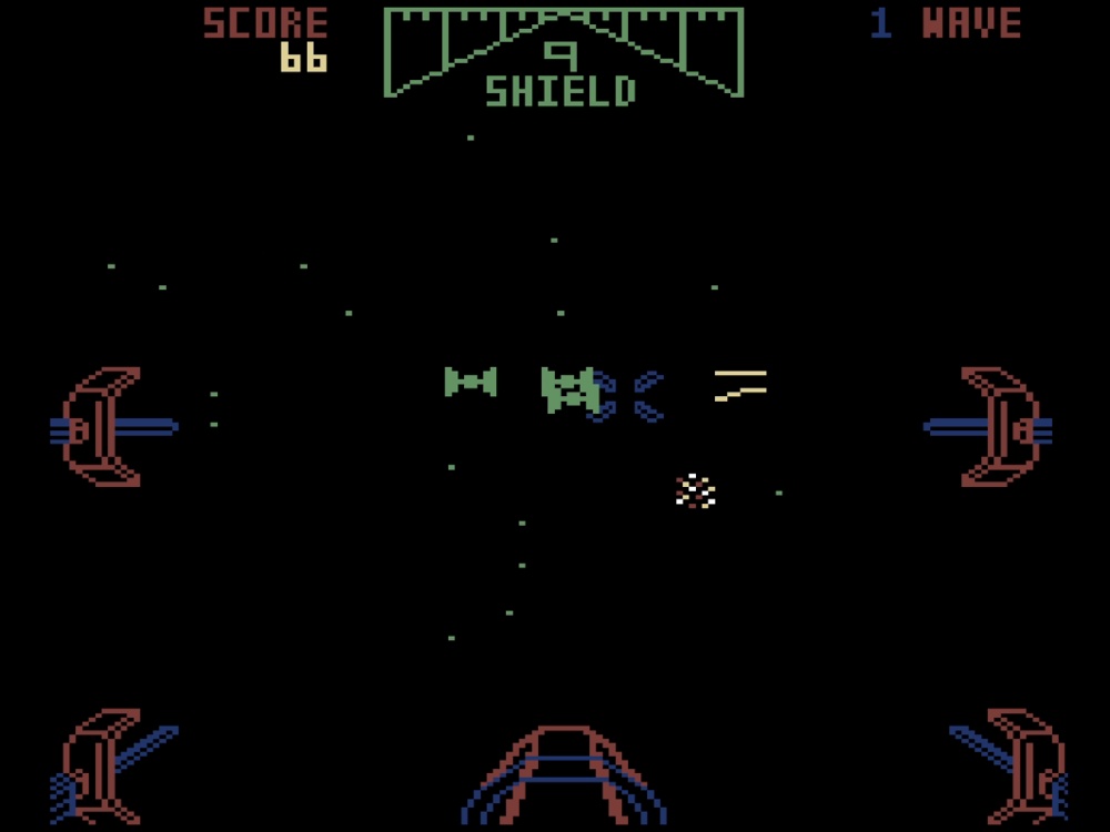 Gameplay of Star Wars: The Arcade Game for Commodore 64